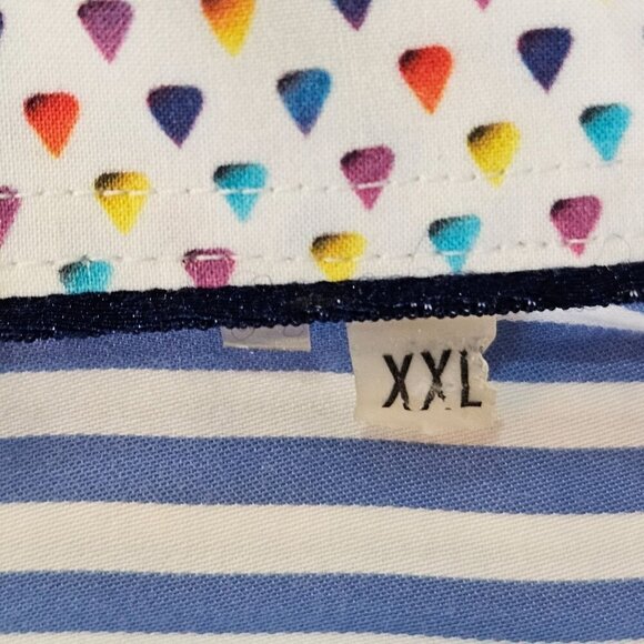 Bugatchi Uomo Men's 2XL Shapped Fit Blue Striped Long Sleeve Shirt Flower Lining - Picture 7 of 11